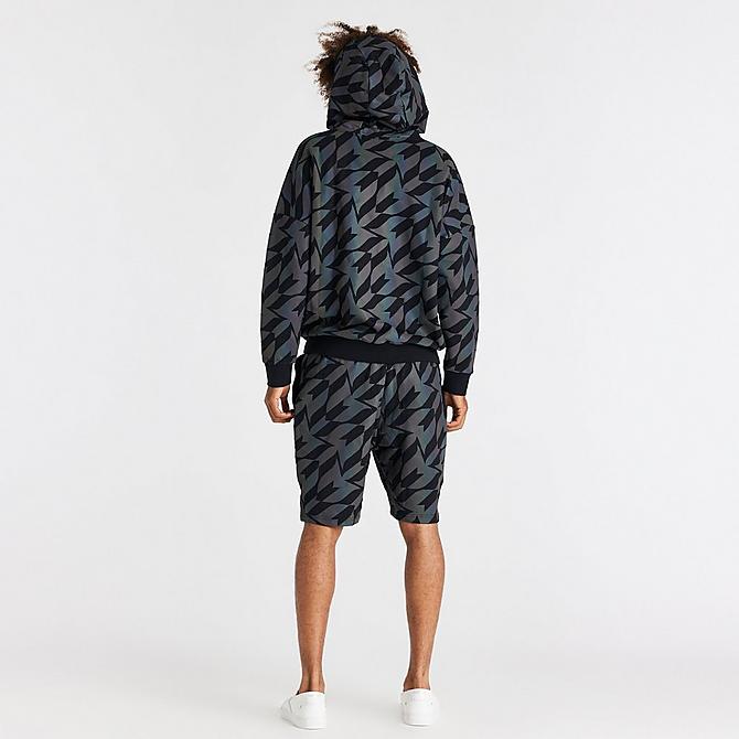 Back Right view of Men's Messi x SikSilk Iridescent Pullover Hoodie in Black/Iridescent Click to zoom