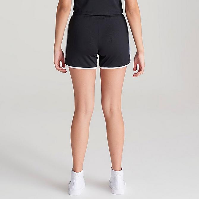 Back Left view of Girls' SikSilk Mesh Runner Shorts in Black Click to zoom
