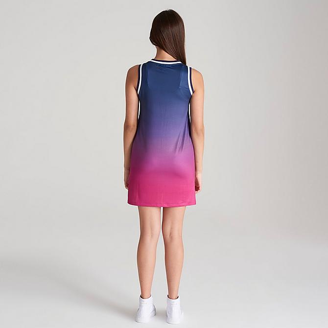 Back Left view of Girls' SikSilk Mesh Basketball Dress in Navy/Pink Click to zoom
