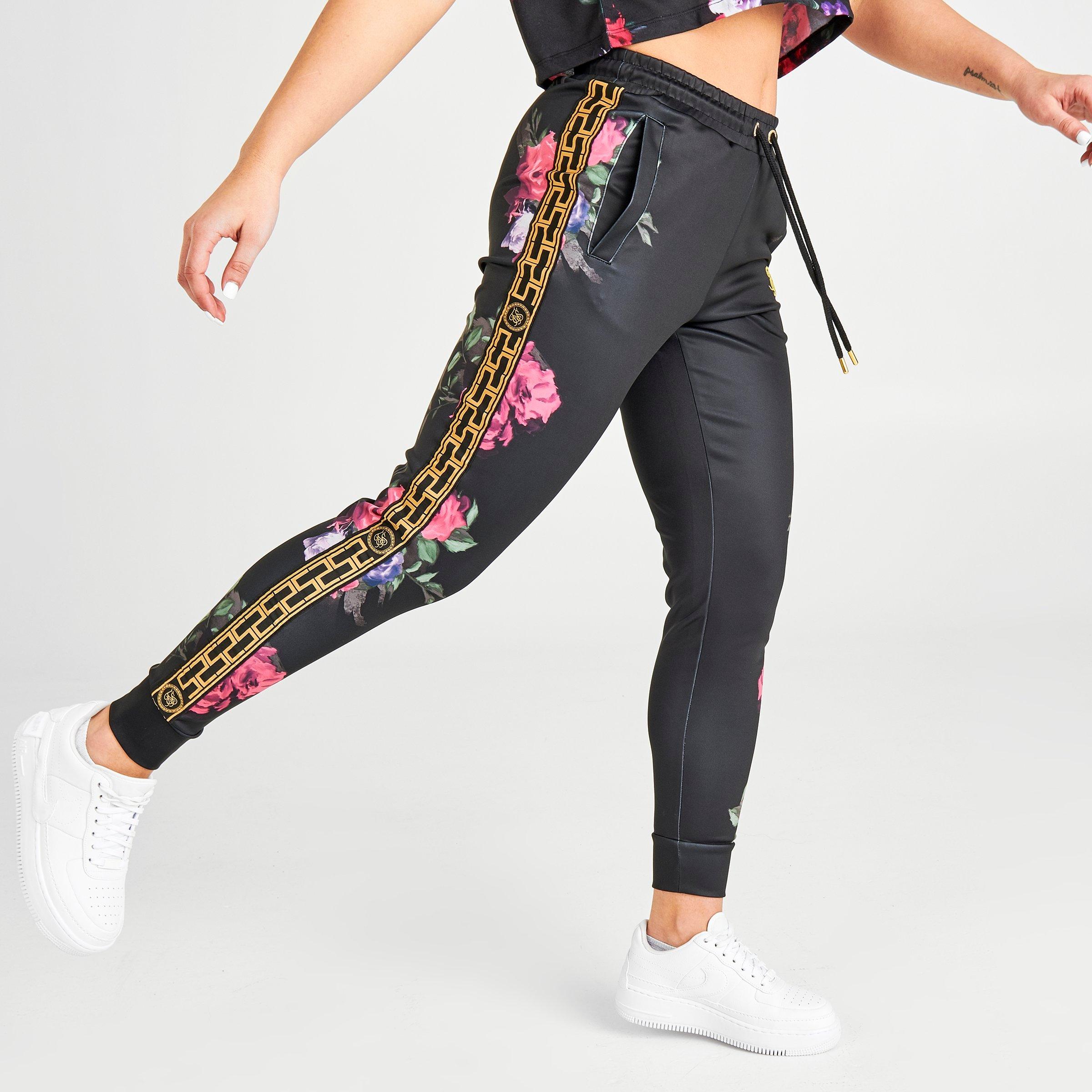 womens black sik silk joggers