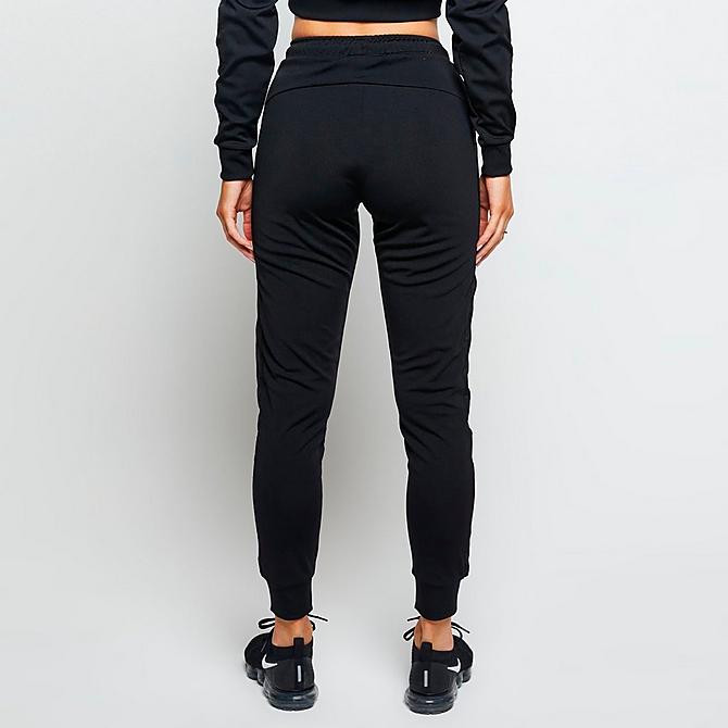 Back Right view of Women's SikSilk Logo Tape Jogger Pants in Black/White Click to zoom