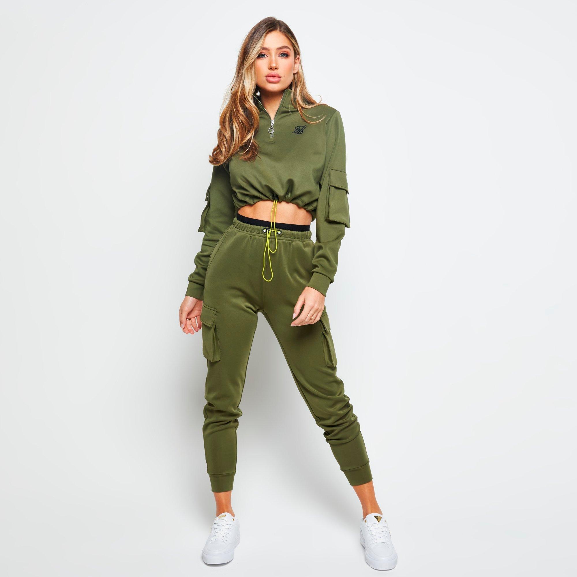 siksilk tape waist cargo pants