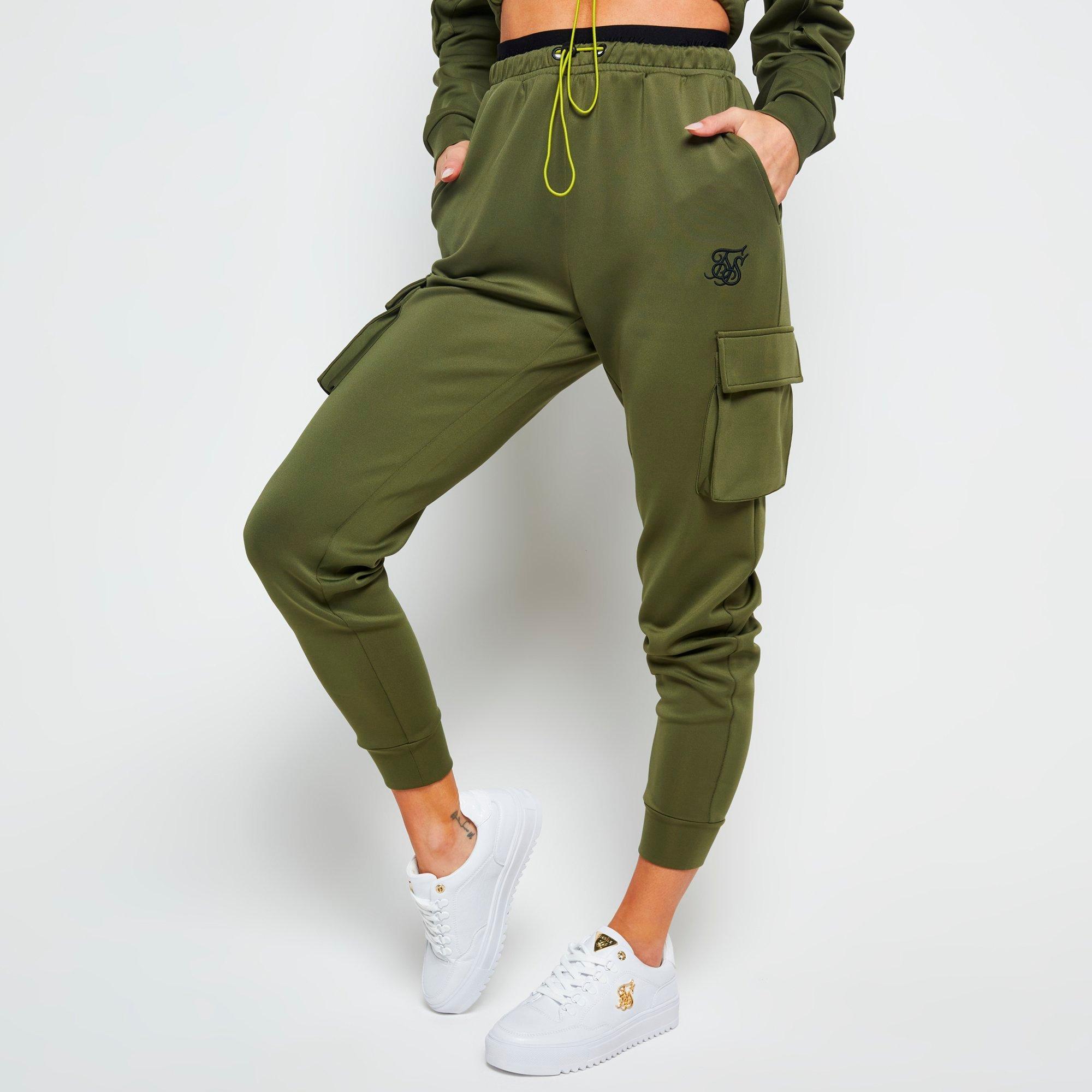khaki green joggers womens