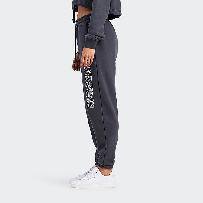 Back Left view of Women's SikSilk x Space Jam Jogger Pants in Dark Grey Click to zoom