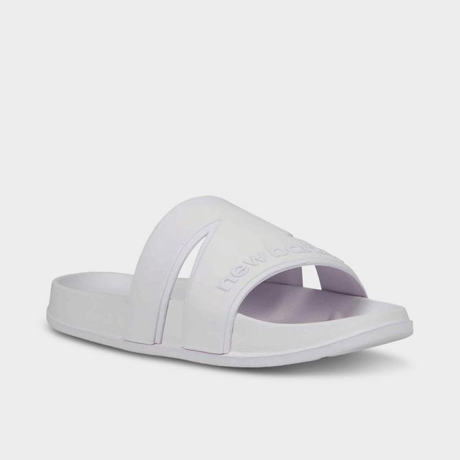 Three Quarter view of New Balance 200 N Slide Sandals in White Click to zoom