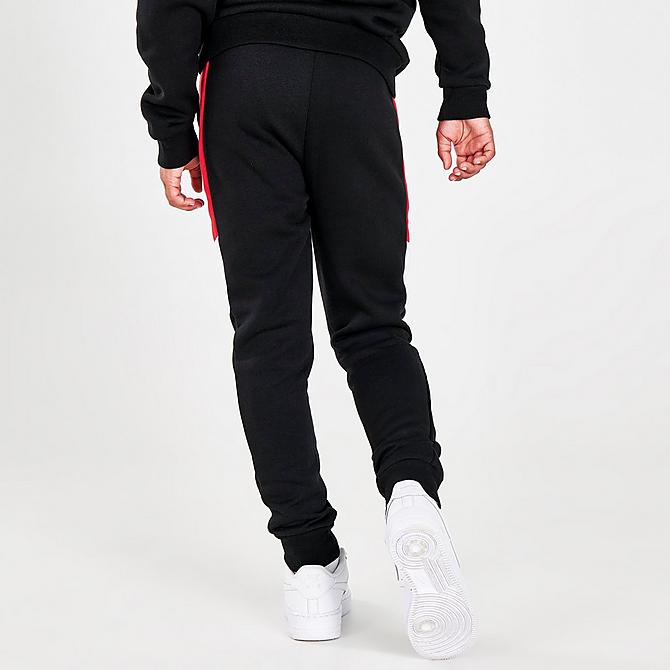 Back Right view of Boys' Supply & Demand Walker Jogger Pants in Black/Red/White Click to zoom