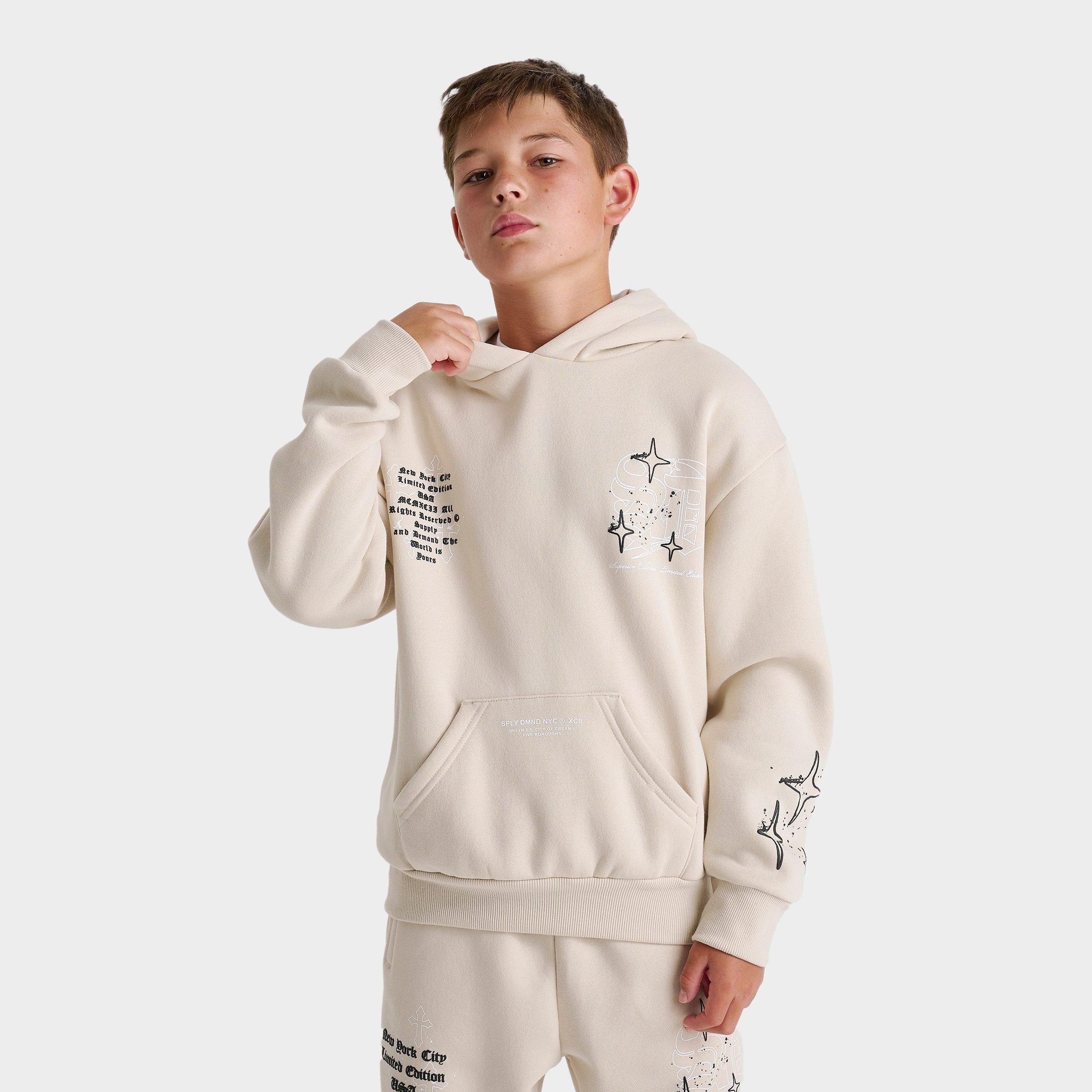 パーカー・フーディ Off-White Relaxed Fit Sweatshirt With Subtle Logo And Kids' Supply & Demand Vito Pullover Hoodie | Finish Line