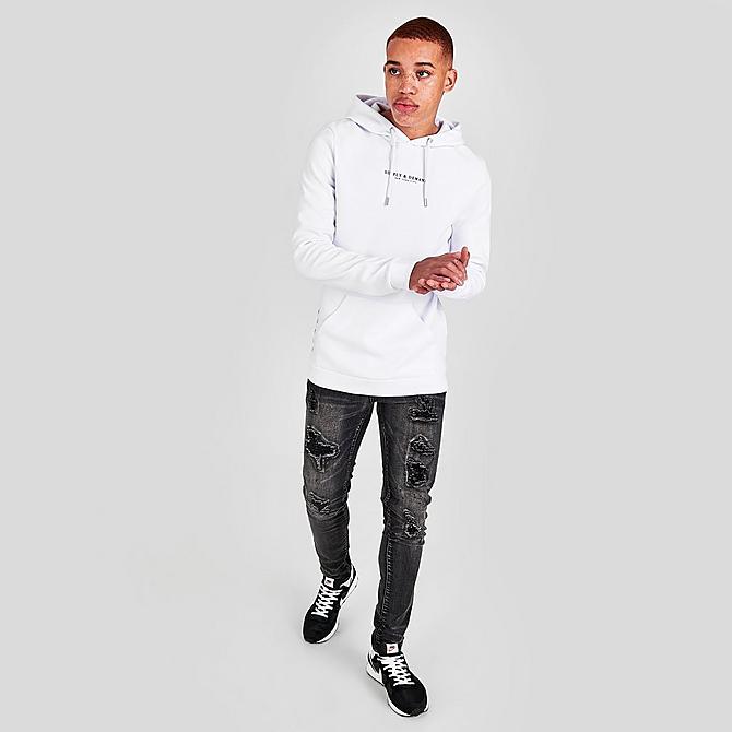 Front Three Quarter view of Men's Supply & Demand Rebel Hoodie in White Click to zoom
