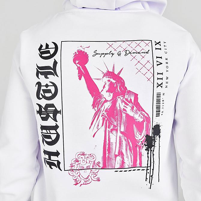 On Model 6 view of Men's Supply & Demand Rebel Hoodie in White Click to zoom