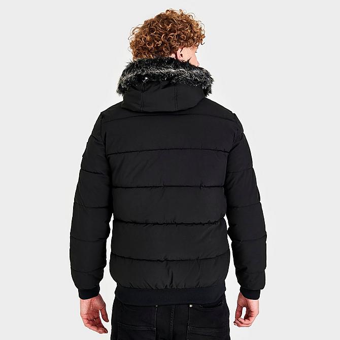 Back Right view of Men's Supply & Demand Brisk Full-Zip Puffer Jacket in Black/Black Click to zoom