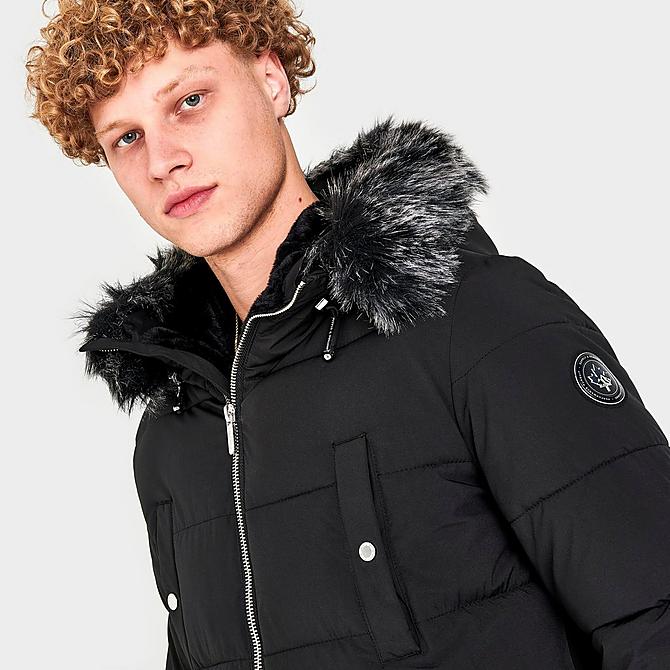 On Model 5 view of Men's Supply & Demand Brisk Full-Zip Puffer Jacket in Black/Black Click to zoom