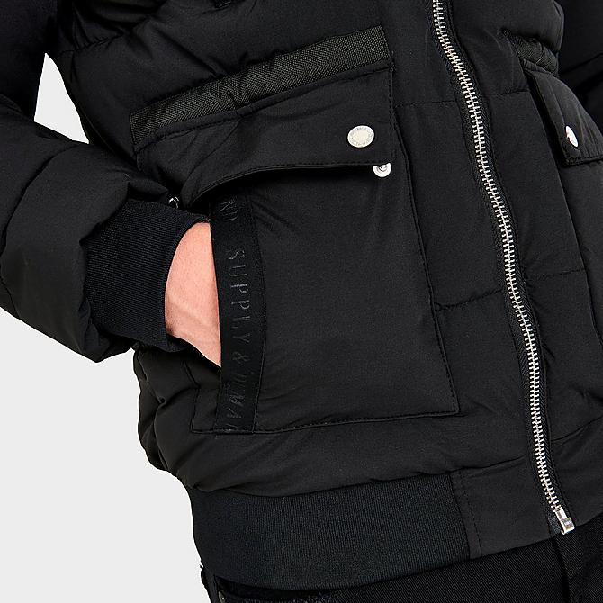On Model 6 view of Men's Supply & Demand Brisk Full-Zip Puffer Jacket in Black/Black Click to zoom