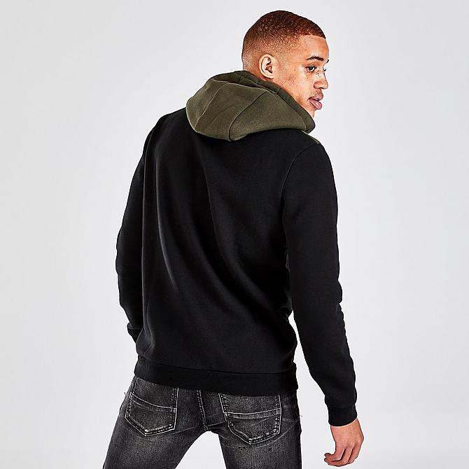 Back Right view of Men's Supply & Demand Tactile Pullover Hoodie in Olive Green/Black Click to zoom