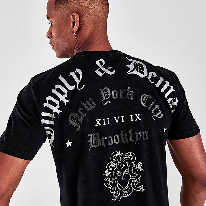 On Model 5 view of Men's Supply & Demand Fame Short-Sleeve T-Shirt in Black Click to zoom