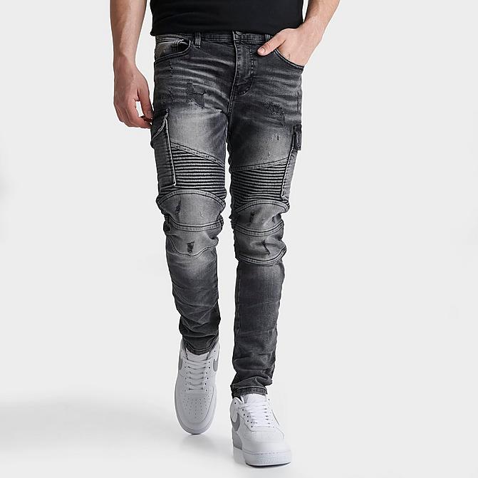 Front view of Men's Supply & Demand Resort Jeans in Black/Dark Grey Click to zoom