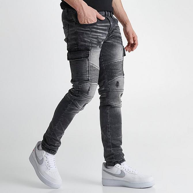 Back Left view of Men's Supply & Demand Resort Jeans in Black/Dark Grey Click to zoom