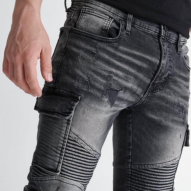 On Model 5 view of Men's Supply & Demand Resort Jeans in Black/Dark Grey Click to zoom