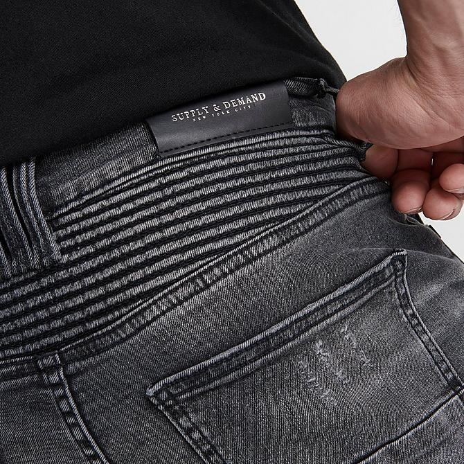 On Model 6 view of Men's Supply & Demand Resort Jeans in Black/Dark Grey Click to zoom