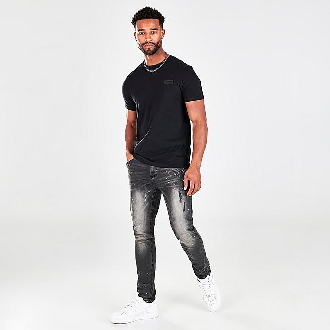 Front view of Men's Supply & Demand Clean 5-Pocket Denim Jeans in Washed Black Click to zoom