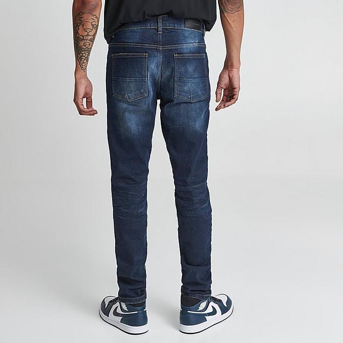 Back Right view of Men's Supply & Demand Bandana Moto Denim Jeans in Indigo Click to zoom