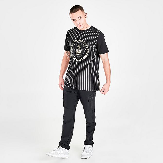 Front Three Quarter view of Men's Supply & Demand Traction Graphic Print Short-Sleeve T-Shirt in Black/White Click to zoom
