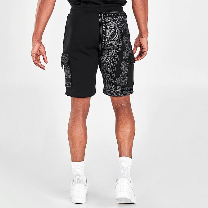Back Right view of Men's Supply & Demand Dropper Woven Cargo Shorts in Black Click to zoom
