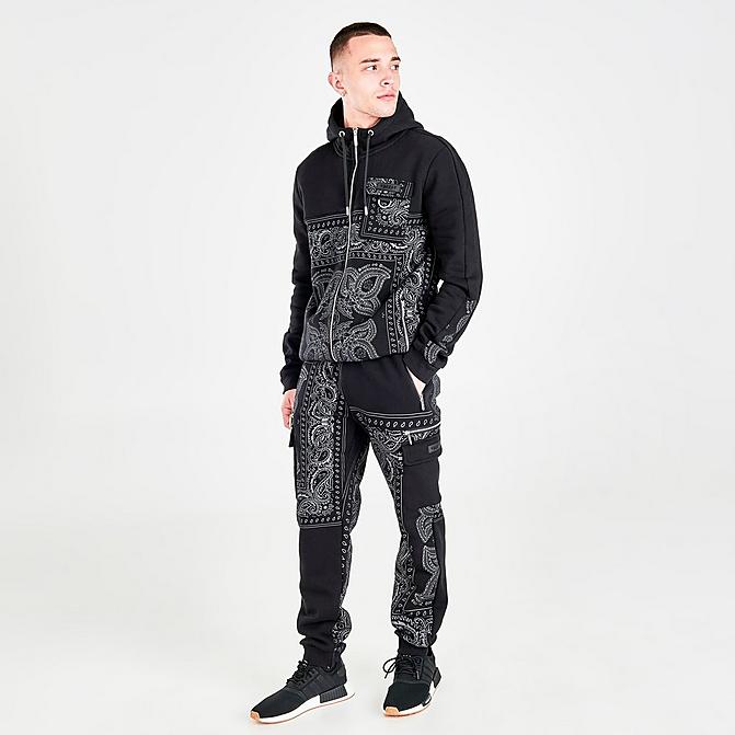 Front view of Men's Supply & Demand Dropper Woven Cargo Pants in Black Click to zoom