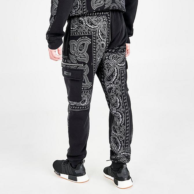 Back Right view of Men's Supply & Demand Dropper Woven Cargo Pants in Black Click to zoom