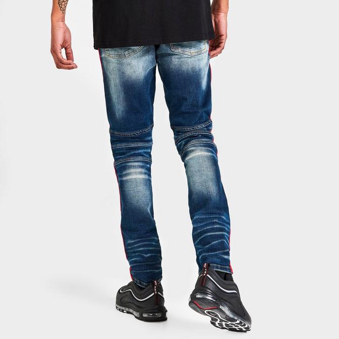 Mens jeans with stripe on clearance side