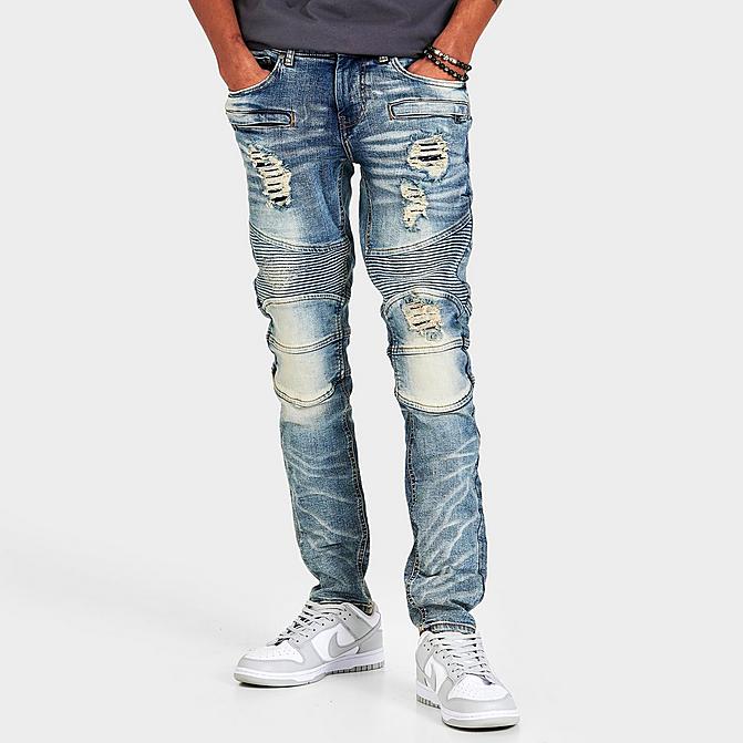 Front view of Men's Supply & Demand Resort Denim Jeans in Light Blue Denim Click to zoom