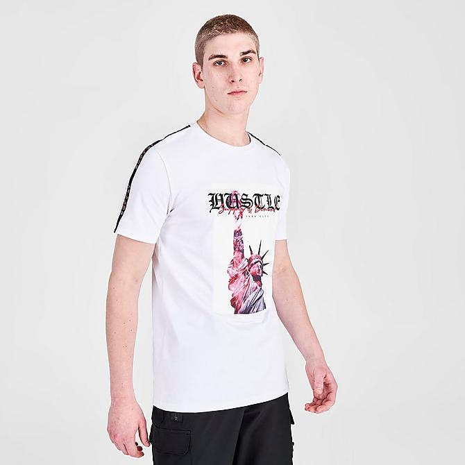 Back Left view of Men's Supply & Demand Spike Graphic Print Short-Sleeve T-Shirt in White/Black Click to zoom