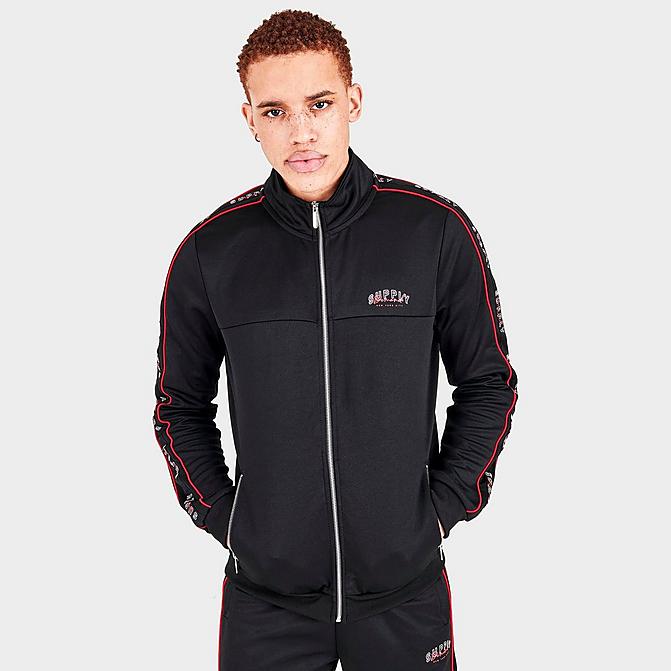 Front view of Men's Supply & Demand Stadium Track Top in Black Click to zoom