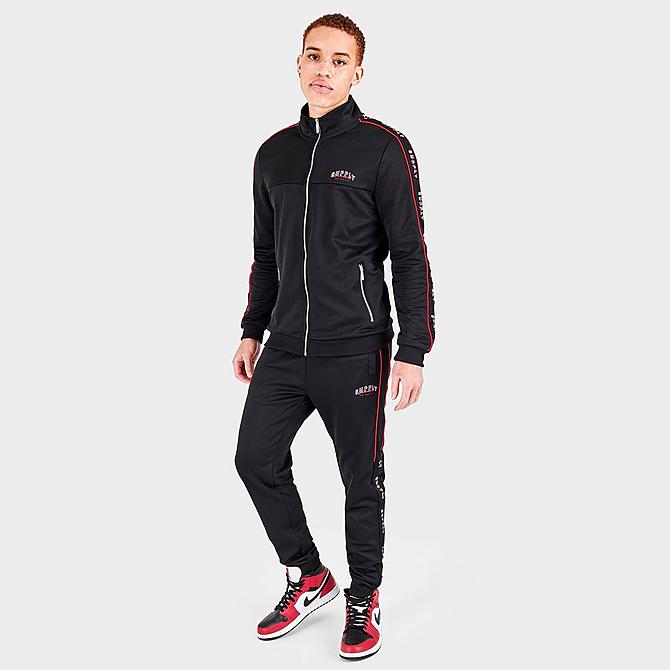 Front Three Quarter view of Men's Supply & Demand Stadium Track Top in Black Click to zoom
