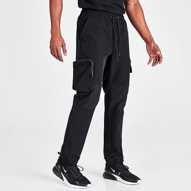 Back Left view of Men's Supply & Demand Sniper Cargo Pants in Black Click to zoom