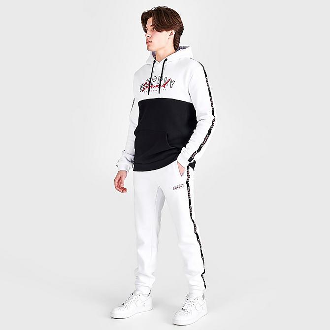 Front Three Quarter view of Men's Supply & Demand Field Jogger Pants in White/Black Click to zoom