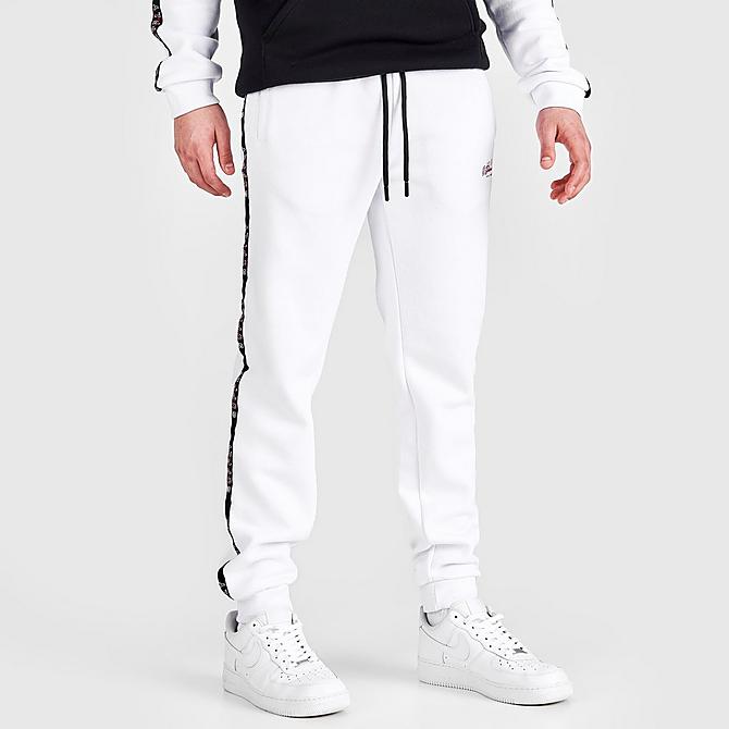 Back Left view of Men's Supply & Demand Field Jogger Pants in White/Black Click to zoom