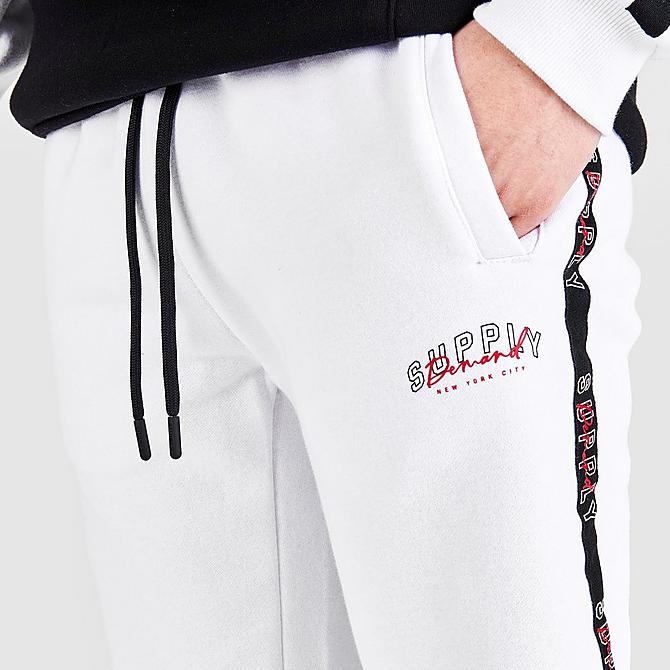 On Model 5 view of Men's Supply & Demand Field Jogger Pants in White/Black Click to zoom