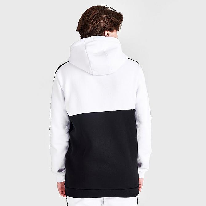Back Right view of Men's Supply & Demand Field Pullover Hoodie in White/Black Click to zoom