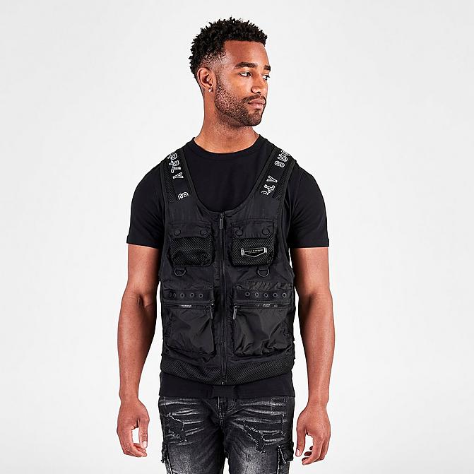 Front view of Men's Supply & Demand Acid Cargo Tactical Vest in Black Click to zoom