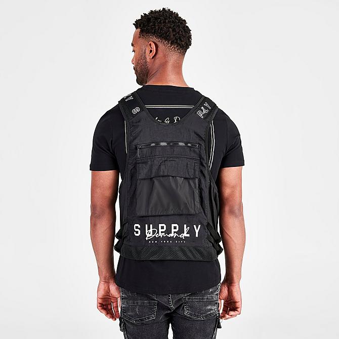 Back Right view of Men's Supply & Demand Acid Cargo Tactical Vest in Black Click to zoom
