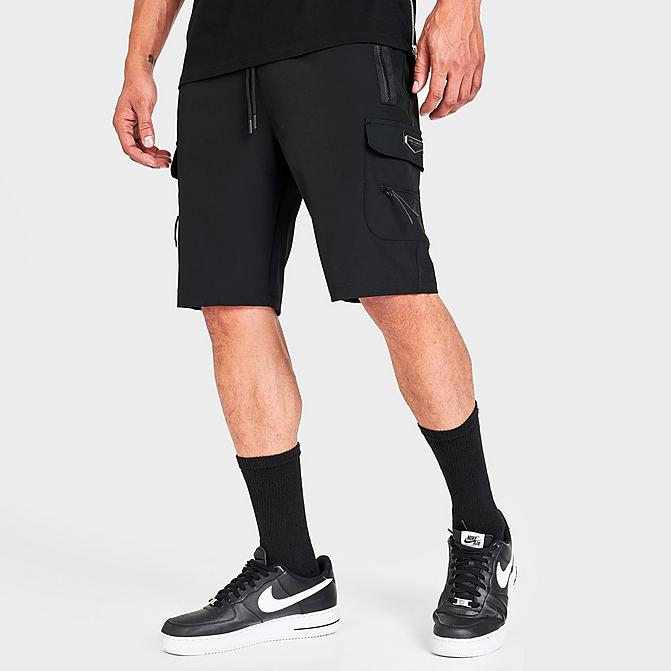 Front view of Men's Supply & Demand Rumble Cargo Shorts in Black Click to zoom