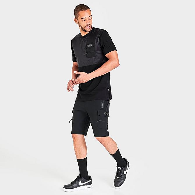 Front Three Quarter view of Men's Supply & Demand Rumble Cargo Shorts in Black Click to zoom