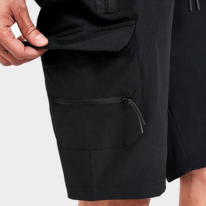 On Model 6 view of Men's Supply & Demand Rumble Cargo Shorts in Black Click to zoom