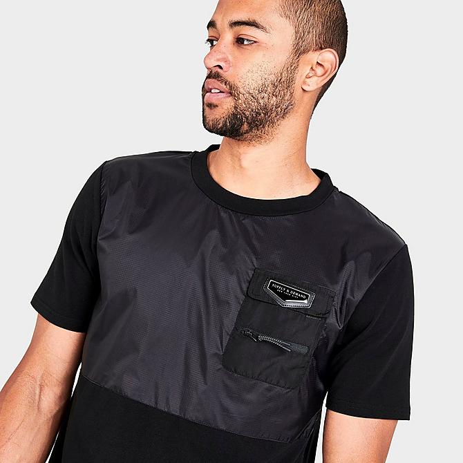 On Model 5 view of Men's Supply & Demand Rumble Cargo T-Shirt in Black/Black Click to zoom