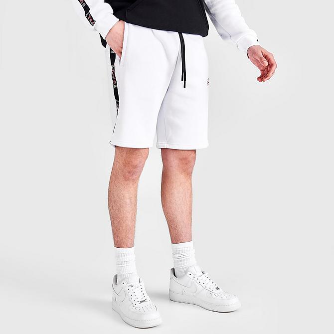 Back Left view of Men's Supply & Demand Field Shorts in White/Black Click to zoom