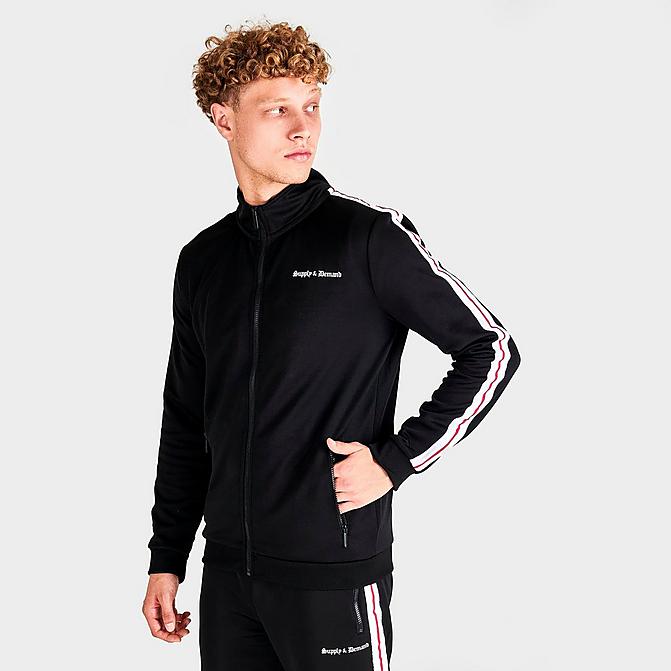 Front view of Men's Supply & Demand Purge Track Jacket in Black Click to zoom