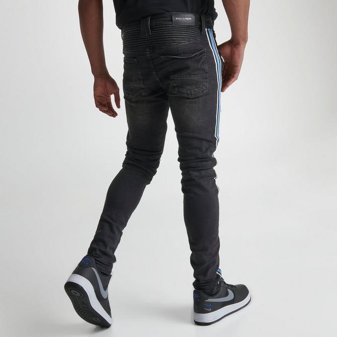 Side stripe skinny sales jeans mens