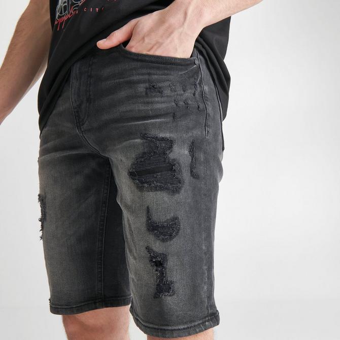 Mens distressed sale black shorts