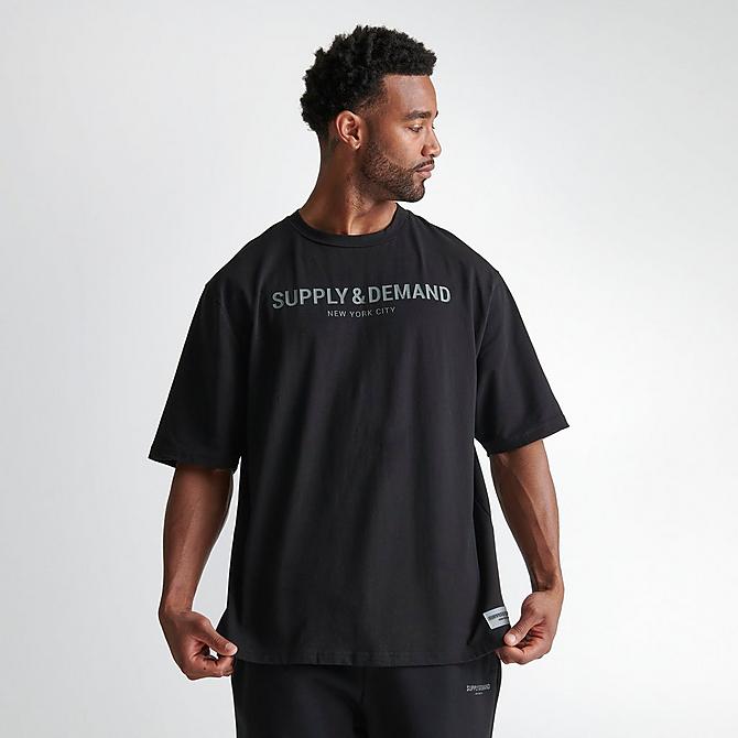 Back Left view of Men's Supply & Demand NYC T-Shirt in Black Click to zoom