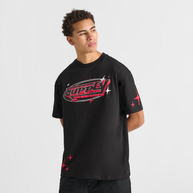 [angle] view of Men's Supply & Demand Slain Graphic T-Shirt in Black/Red/Grey Click to zoom